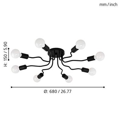 Eglo Zwarte plafondlampOrazio spider - 97984