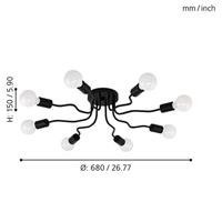 Eglo Zwarte plafondlampOrazio spider - 97984 - thumbnail