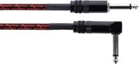 Cordial 14785 Jackplug Instrumenten Aansluitkabel [1x Jackplug male 6,3 mm (mono) - 1x Jackplug male 6,3 mm (mono)] 5 m Zwart, Rood Textielmantel - thumbnail