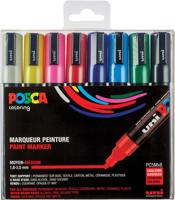 Paintmarker Uni POSCA PC5M medium assorti set à 8 stuks - thumbnail