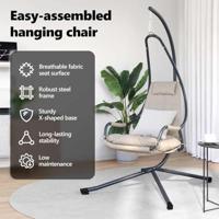 VidaXL Hangende ei-stoel taupe 94 x 107 x 196,5 cm staal - thumbnail