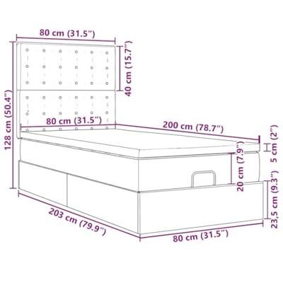 Ottoman bed met matras 80x200cm stof lichtgrijs