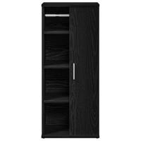 Badkamerkast met rolhouder 39x22x90 cm zwart - thumbnail