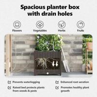VidaXL Tuin bloempot bruin 40 x 40 x 142 cm staal - thumbnail