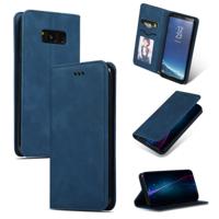 Retro huid voelen Business magnetische horizontale Flip lederen case voor Galaxy S8 PLUS (marineblauw) - thumbnail