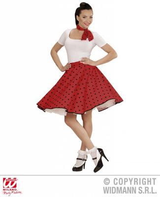 Rock and Roll rok met sjaaltje rood/zwart