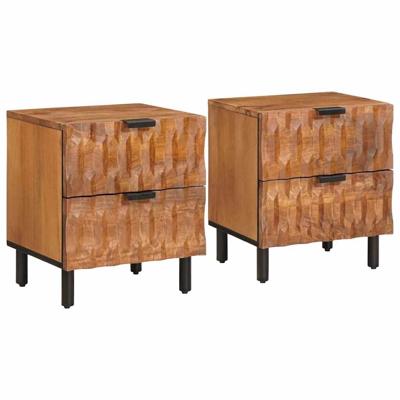 Nachtkastje 2 pcs Bruin 40 x 33,5 x 46 cm Massief Mango Hout