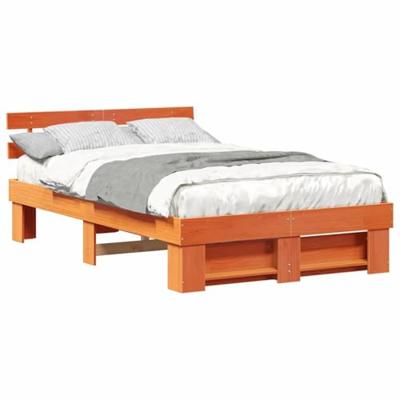 Bedframe Wasbruin 120 x 190 cm Massief grenenhout Bedframe Wasbruin 120 x 190 cm Massief grenenhout