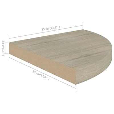 Hoekschappen zwevend 4 st 35x35x3,8 cm MDF eikenkleurig