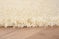Tapeso Rond hoogpolig vloerkleed shaggy Grand effen - crème - 80 cm - thumbnail