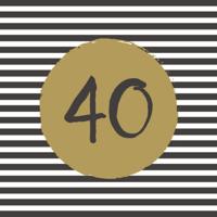 Duni Servetten 40 33x33 cm 20 Stuks Zwart/Goud/Wit - thumbnail