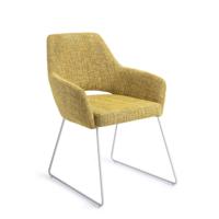 Jesper Home Eetkamerstoel 'Yanai' Slide White, kleur Lemon Lines - thumbnail