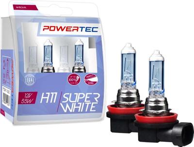 Powertec H11 12V SuperWhite - set van 2 autolampen - helder wit licht