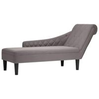 Chaise longue met kussen en rechterarmleuning stof taupe - thumbnail
