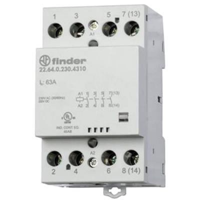 Finder 22.64.0.024.4710 Contactor 3x NO, 1x NC 24 V/DC, 24 V/AC 63 A 1 stuk(s)