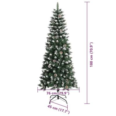 VidaXL Kunstkerstboom met 300 led groen 180 cm pvc en plastic en staal