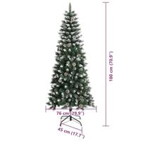 Kunstkerstboom met 300 LED Groen 180 cm PVC en Plastic en Staal - thumbnail