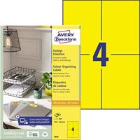Etiket Avery Zweckform 3459 105x148mm A6 geel 400stuks - thumbnail