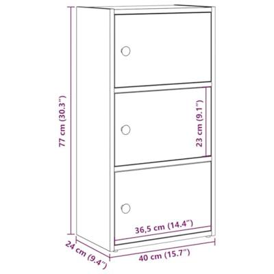 Boekenkast 40x24x77 cm bewerkt hout betongrijs