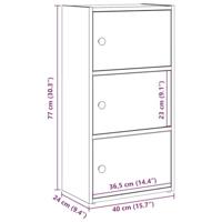 Boekenkast 40x24x77 cm bewerkt hout betongrijs - thumbnail