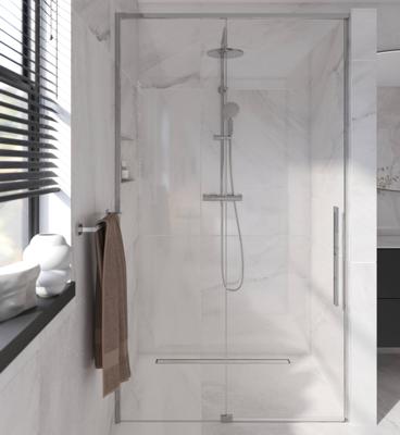 Saqu Syra schuifdeur 120x210 cm chroom helder glas