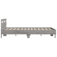 Bedframe met hoofdeinde en LED grijs sonoma eiken 140x200 cm - thumbnail