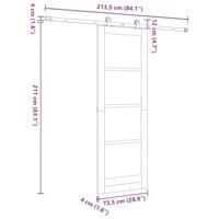 Schuifdeur met Bevestigingsmateriaal 'ORKDAL'Wit 73,5x211 cm - thumbnail