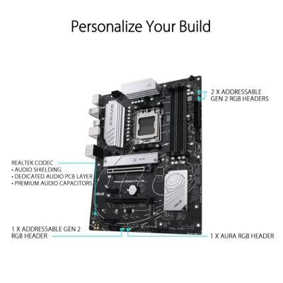 Asustek Computer PRIME B650-PLUS Moederbord Socket AMD AM5 Vormfactor ATX Moederbord chipset AMD® B650 - thumbnail