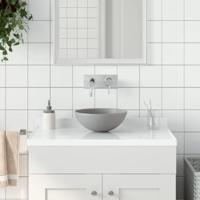 VidaXL Wastafel rond keramiek lichtgrijs - thumbnail