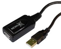 NEWlink USB 2.0 ACTIVE REPEATER Verlengkabel BOOSTER leiden een man naar een vrouw, 20m, Zwart - thumbnail