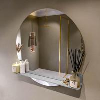 MONDIAZ SPOT spiegel rond 90cm met Spiegelplanchet kleur Plata. - thumbnail