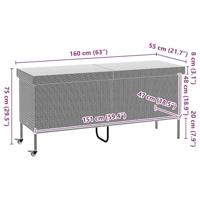 Tuinbox met wielen 160x55x75 cm poly rattan beige - thumbnail