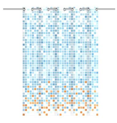 EISL douchegordijn met mozaïek 200x180x0,2 cm blauw en oranje