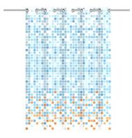 EISL douchegordijn met mozaïek 200x180x0,2 cm blauw en oranje - thumbnail