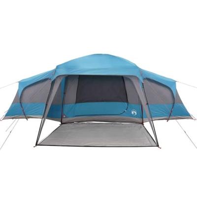 Familietent met verandakoepel 9-persoons waterdicht blauw