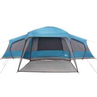 Familietent met verandakoepel 9-persoons waterdicht blauw - thumbnail