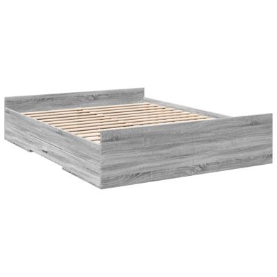 Bedframe met lades bewerkt hout grijs sonoma eiken 160x200 cm