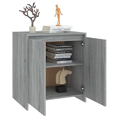 Dressoir 70x41x75 cm bewerkt hout grijs sonoma eikenkleurig