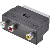 Speaka Professionele SP-7870340 RCinch/SCART adapter [3X RCA-aansluiting - 1x SCARTstekker] zwart met schakelaar - thumbnail