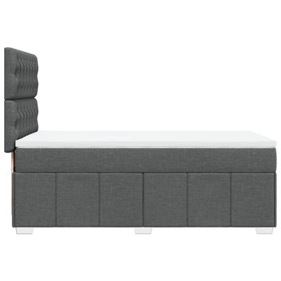 Boxspring met matras stof donkergrijs 120x200 cm - thumbnail