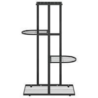 VidaXL Bloemenstandaard met 4 lagen 43x22x76 cm metaal zwart - thumbnail