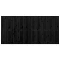 Wandhoofdbord 185x3x90 cm massief grenenhout zwart - thumbnail