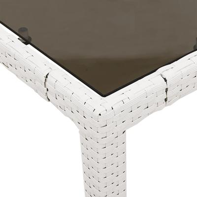 Tuintafel met glazen blad 150x90x75 cm poly rattan wit - thumbnail