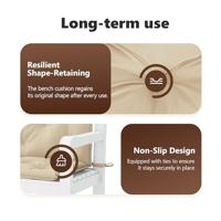 VidaXL Tuinbankkussen 120x(50+50)x7 cm oxford stof beige - thumbnail