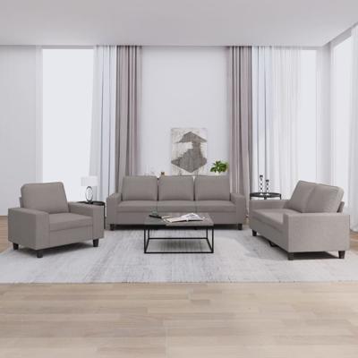 3-delige Loungeset stof taupe