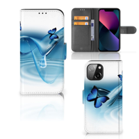 iPhone 13 Mini | Telefoonhoesje | Met pasjeshouder | Vlinders - thumbnail
