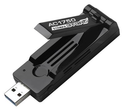 Edimax EW-7833UAC Ac1750 Dual-band Wi-fi Usb 3.0-adapter Met 180 Graden Verstelbare Antenne Zwart
