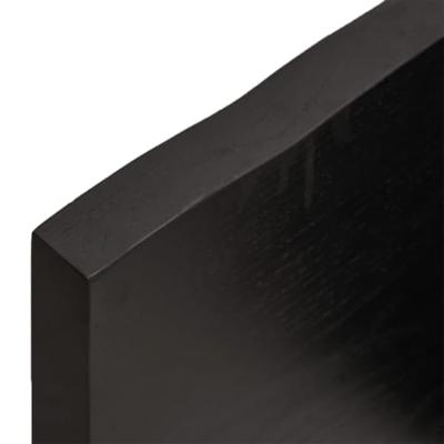 Wastafelblad 100x40x(2-4) cm behandeld massief hout donkerbruin