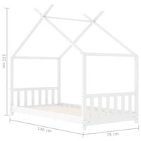 Kinderbedframe massief grenenhout wit 70x140 cm - thumbnail
