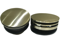 Wiesbaden Knop/plug Badoverloop Inclusief Badvulfunctie Rond Geborsteld Staal - thumbnail